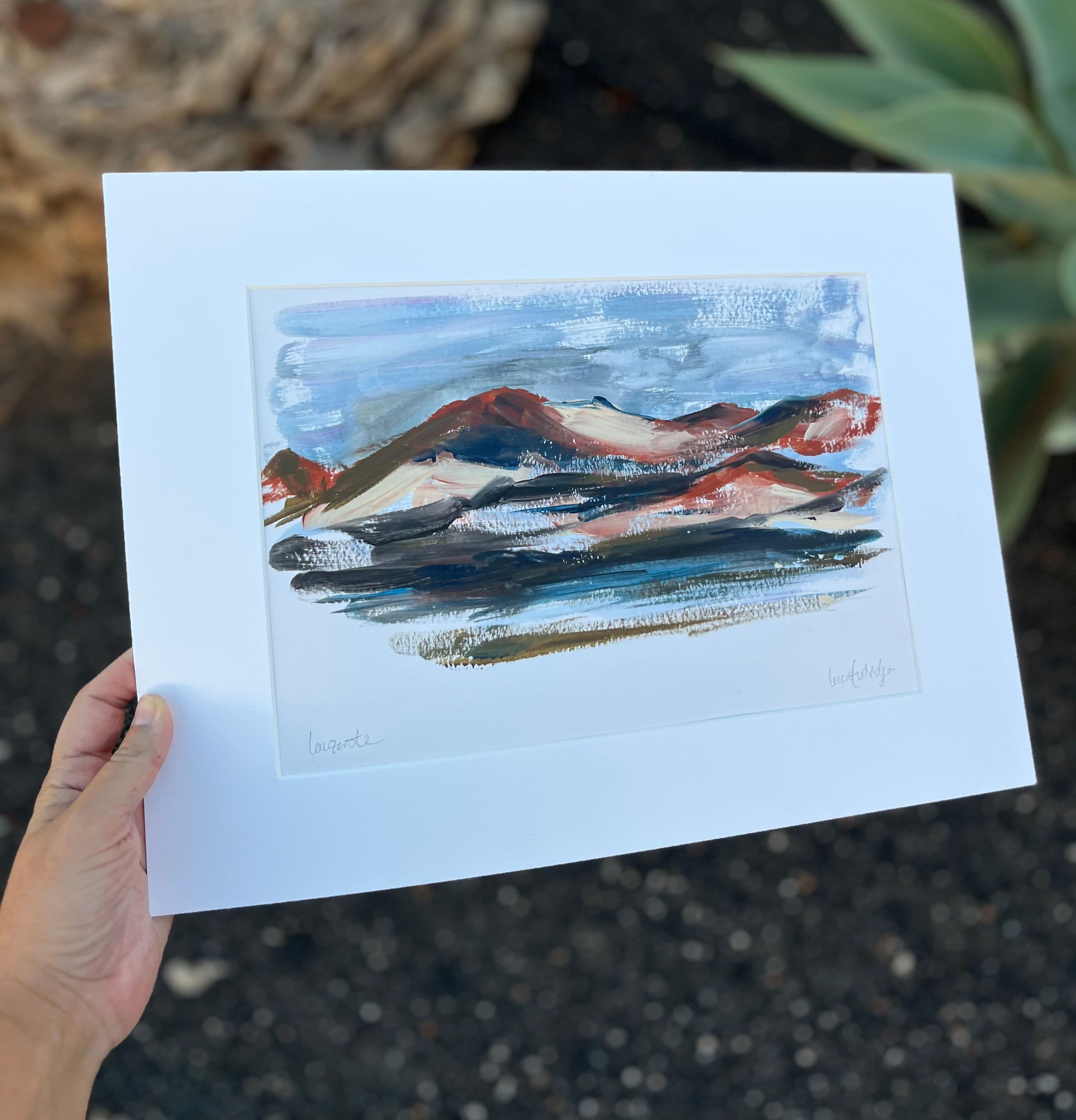 Obra sobre fondo de Lanzarote